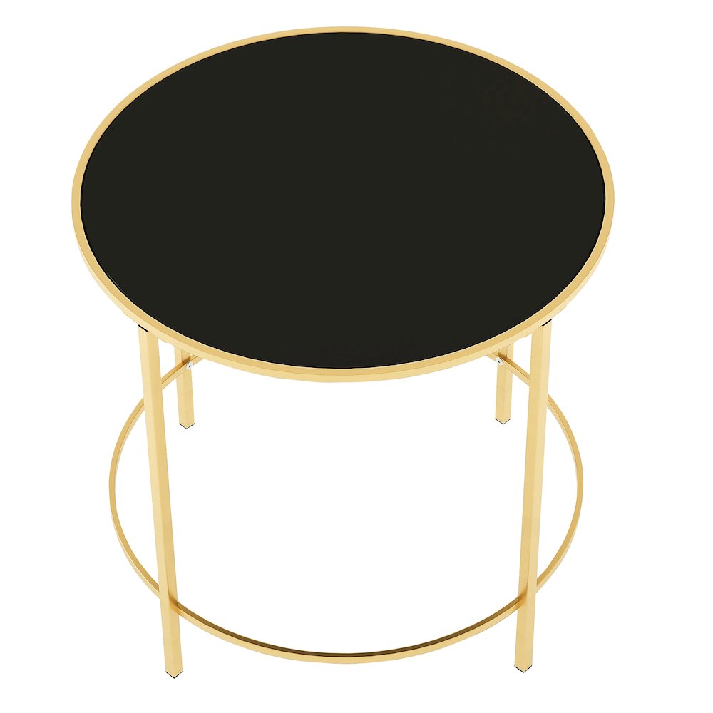 Keefer Contemporary Glass Top Side Table. Picture 2