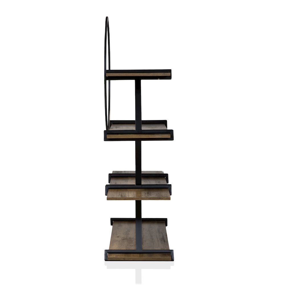 Burks Industrial Metal 4-Layer Bookcase in Matte Black. Picture 3