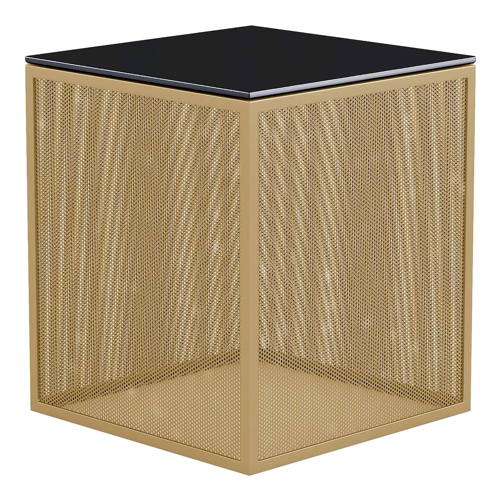 Kelforia Contemporary Glass Top Side Table. Picture 3