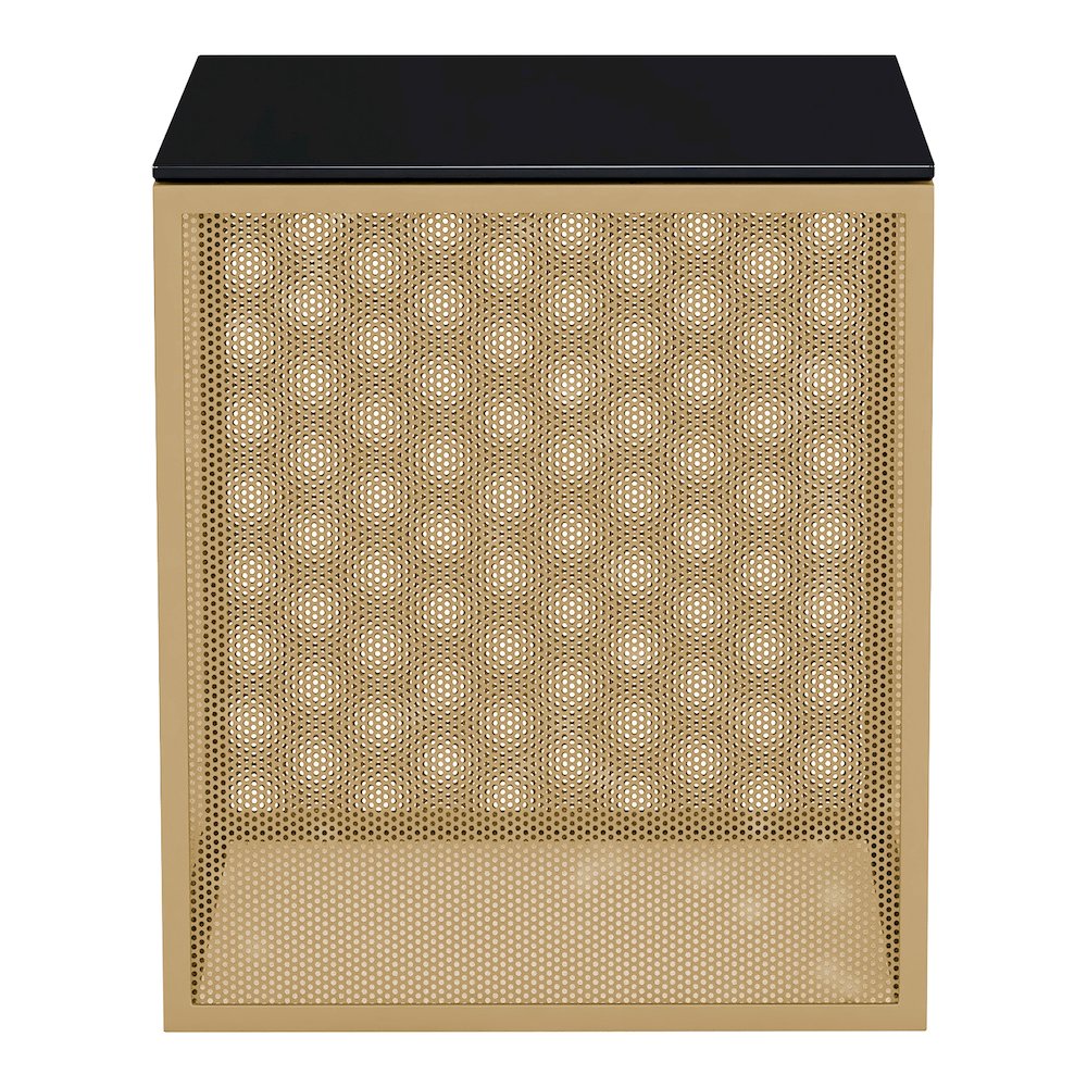 Kelforia Contemporary Glass Top Side Table. Picture 1