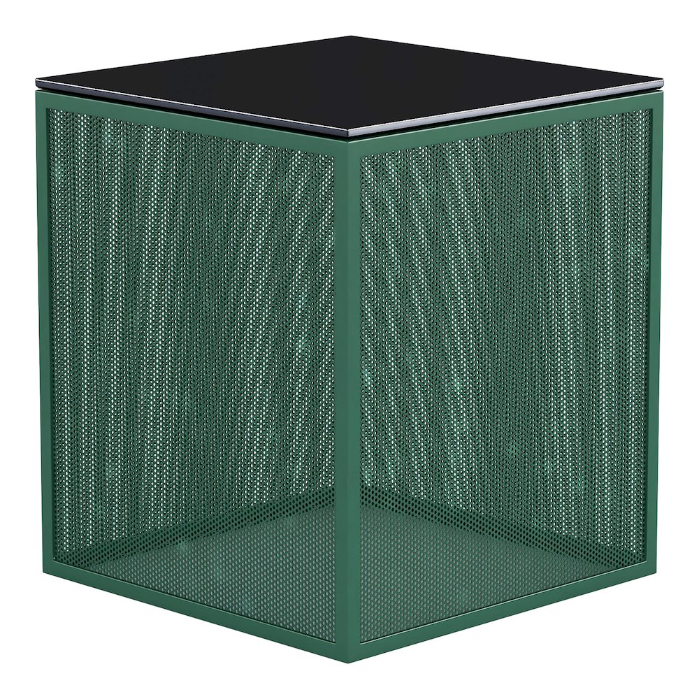 Kelforia Contemporary Glass Top Side Table. Picture 1
