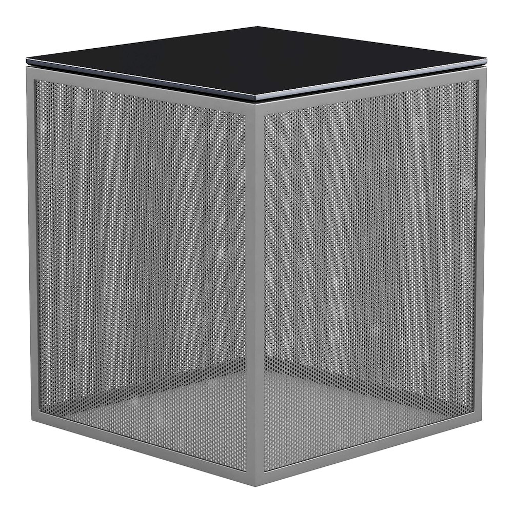 Kelforia Contemporary Glass Top Side Table. Picture 1