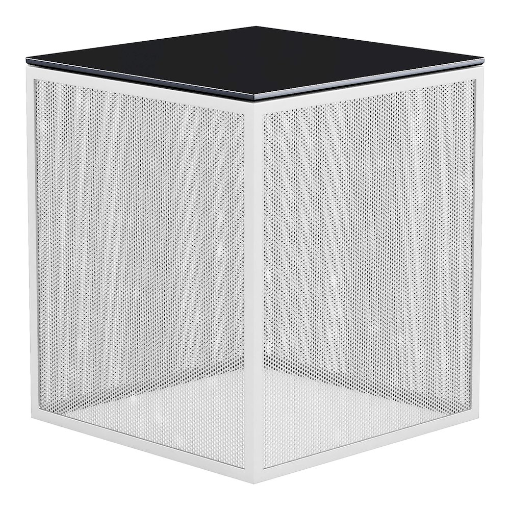 Kelforia Contemporary Glass Top Side Table. Picture 1