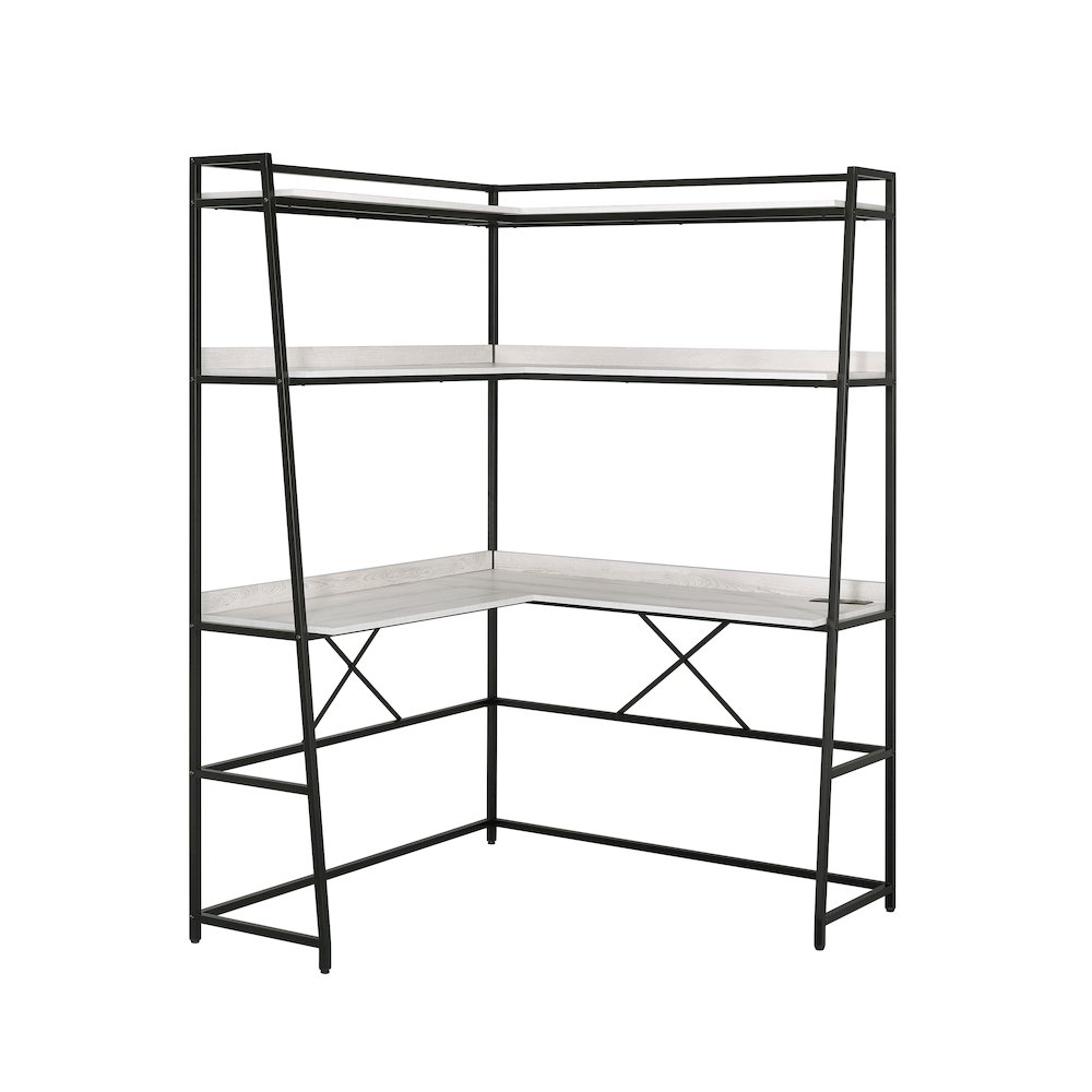 Narvay Metal Corner Writing Desk with USB. Picture 1