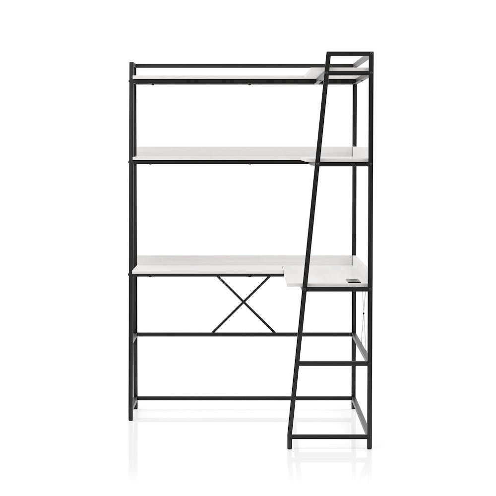 Narvay Metal Corner Writing Desk with USB. Picture 2