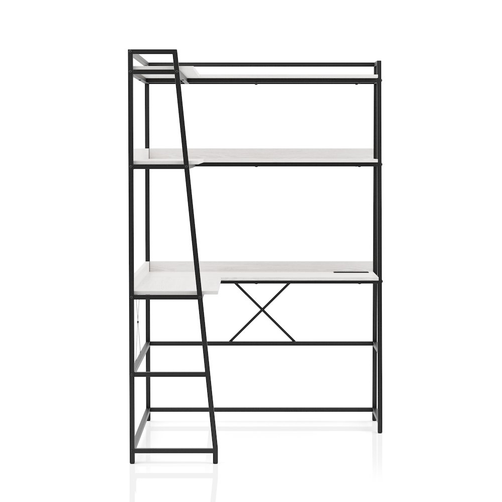 Narvay Metal Corner Writing Desk with USB. Picture 3