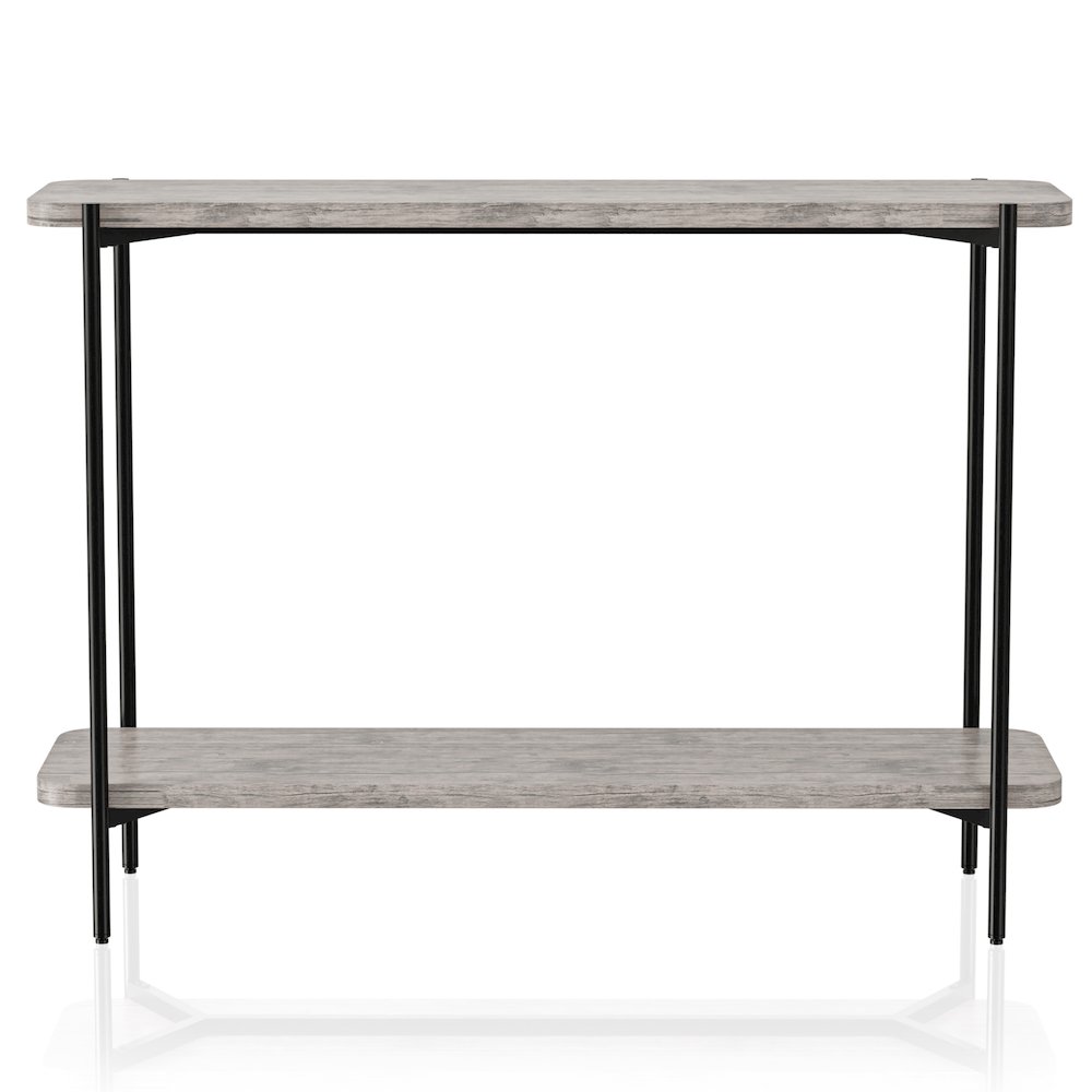 Elgun Metal 1-Shelf Console Table in Black and Gray. Picture 2