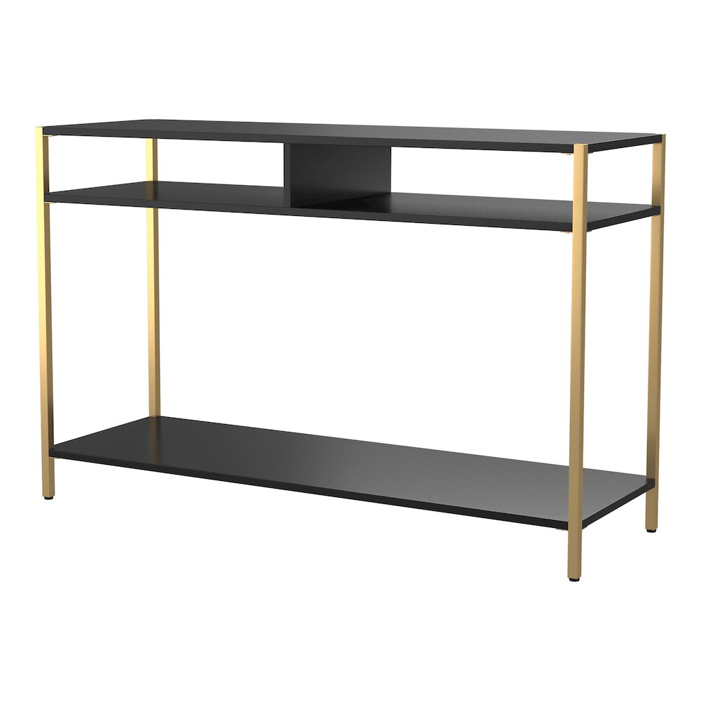 Mirah Contemporary Metal 3-Shelf Console Table. Picture 1