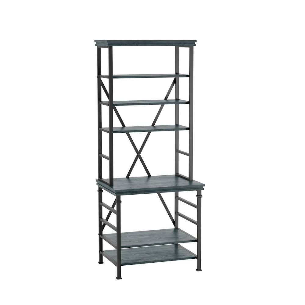Garna Industrial Metal 6-Shelf Bookcase. Picture 1