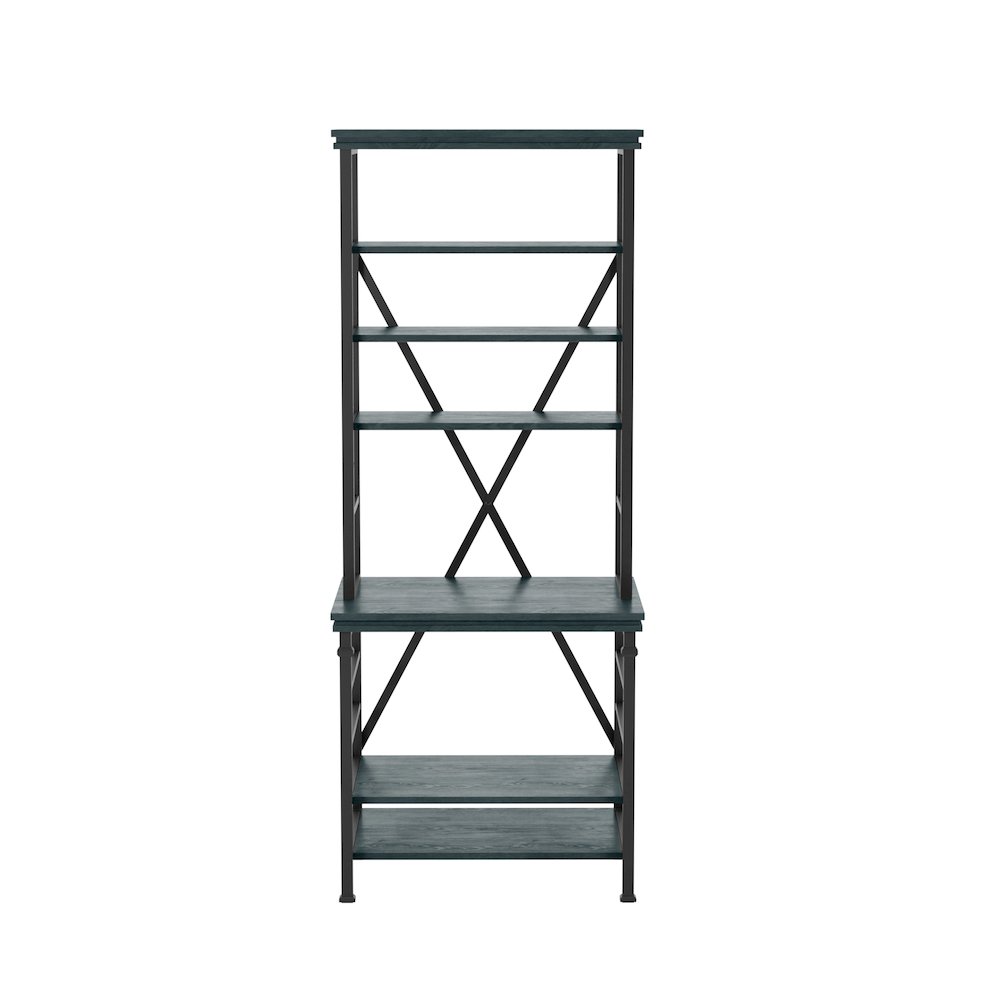 Garna Industrial Metal 6-Shelf Bookcase. Picture 2