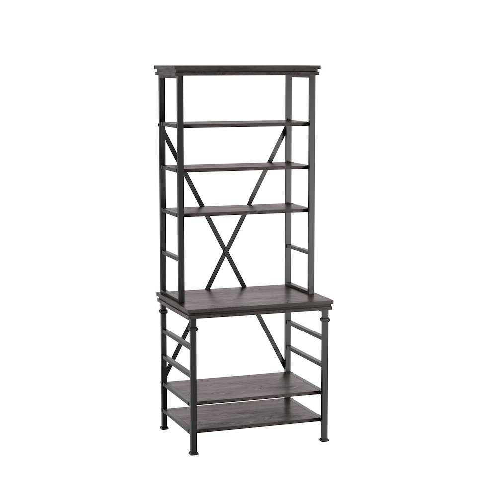 Garna Industrial Metal 6-Shelf Bookcase. Picture 2
