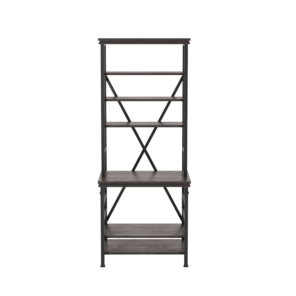 Garna Industrial Metal 6-Shelf Bookcase. Picture 1