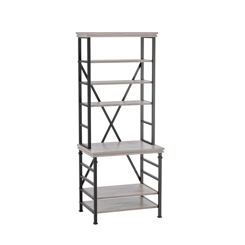 Garna Industrial Metal 6-Shelf Bookcase. Picture 1