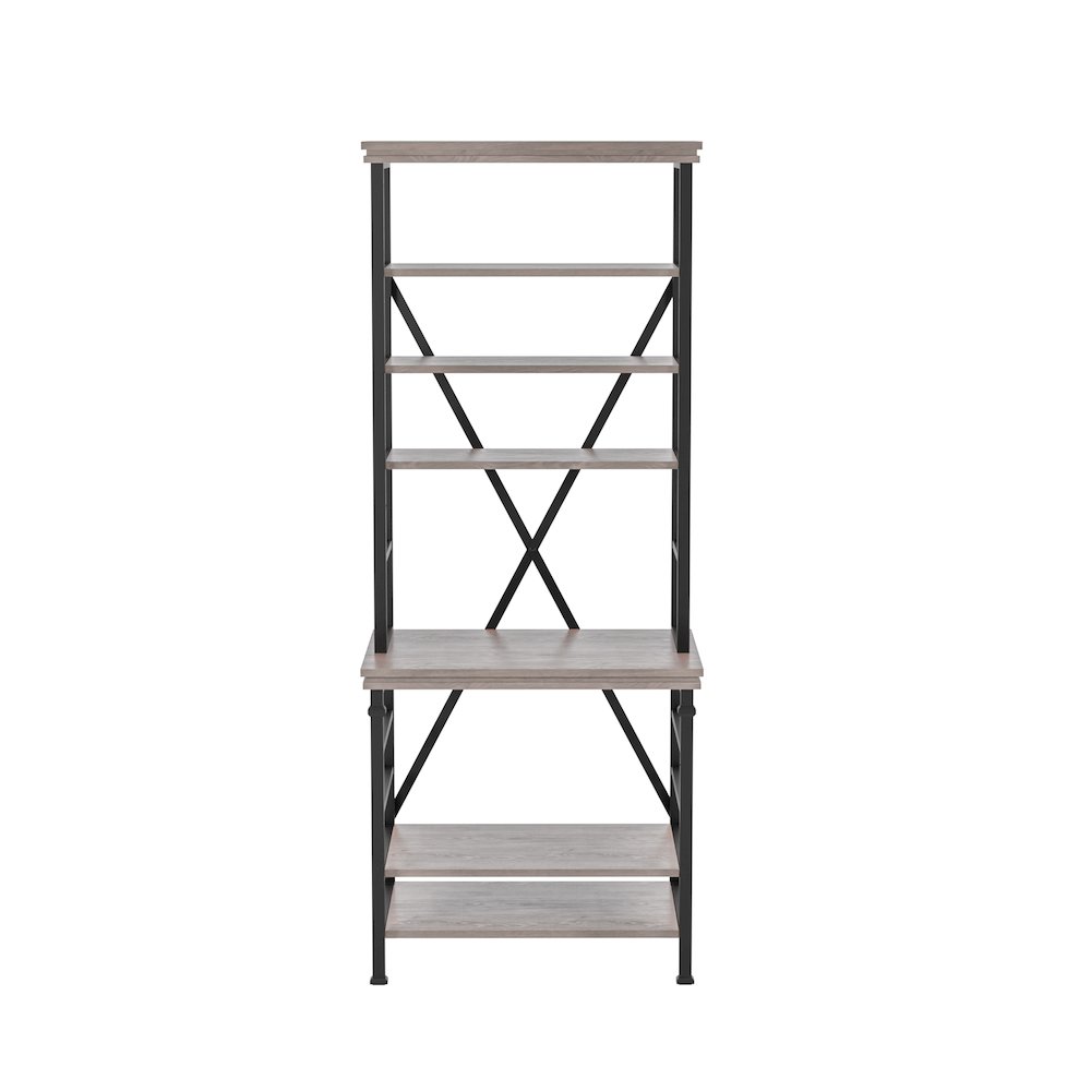 Garna Industrial Metal 6-Shelf Bookcase. Picture 2