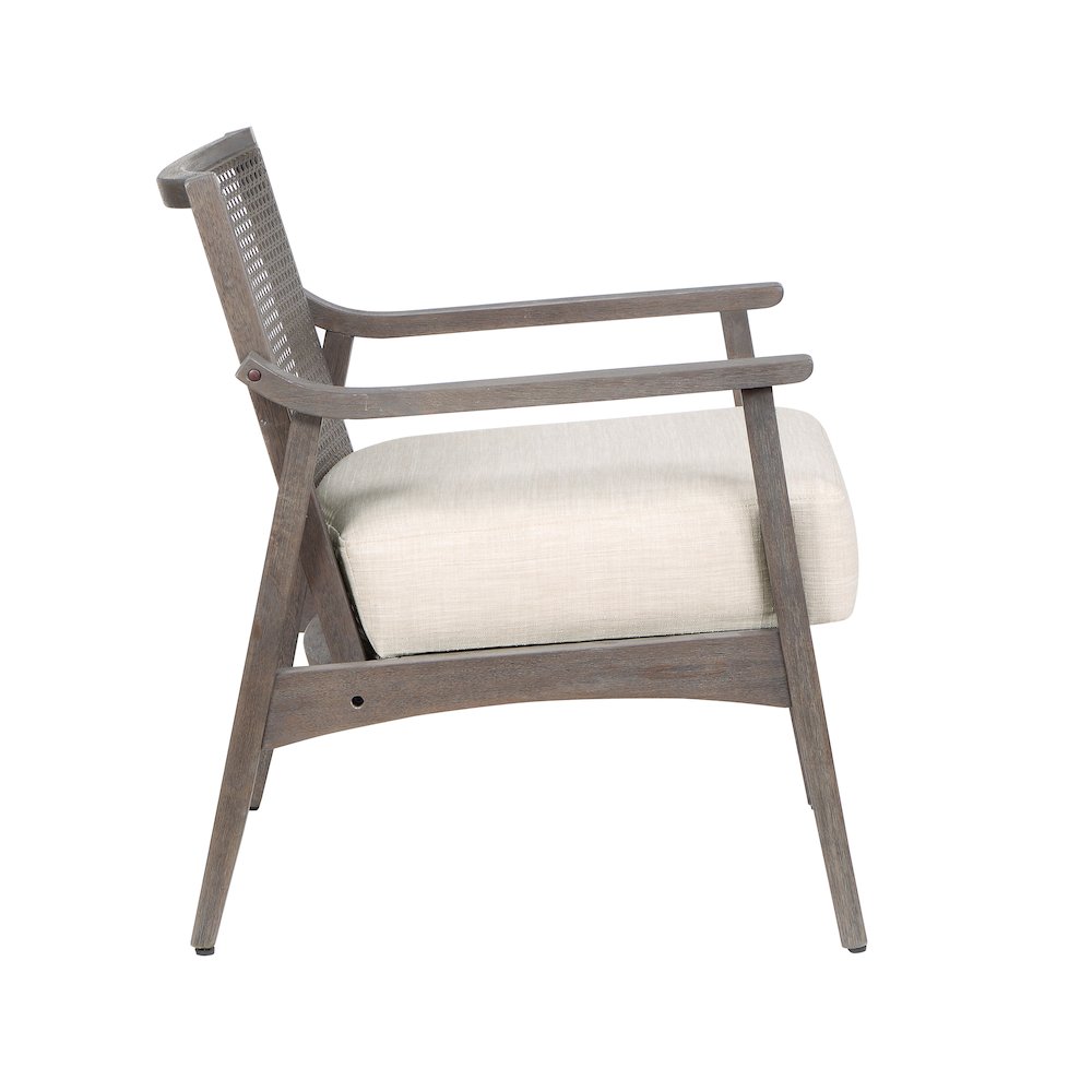 Averill Wood Cushioned Accent Chair in Gray Wash. Picture 3