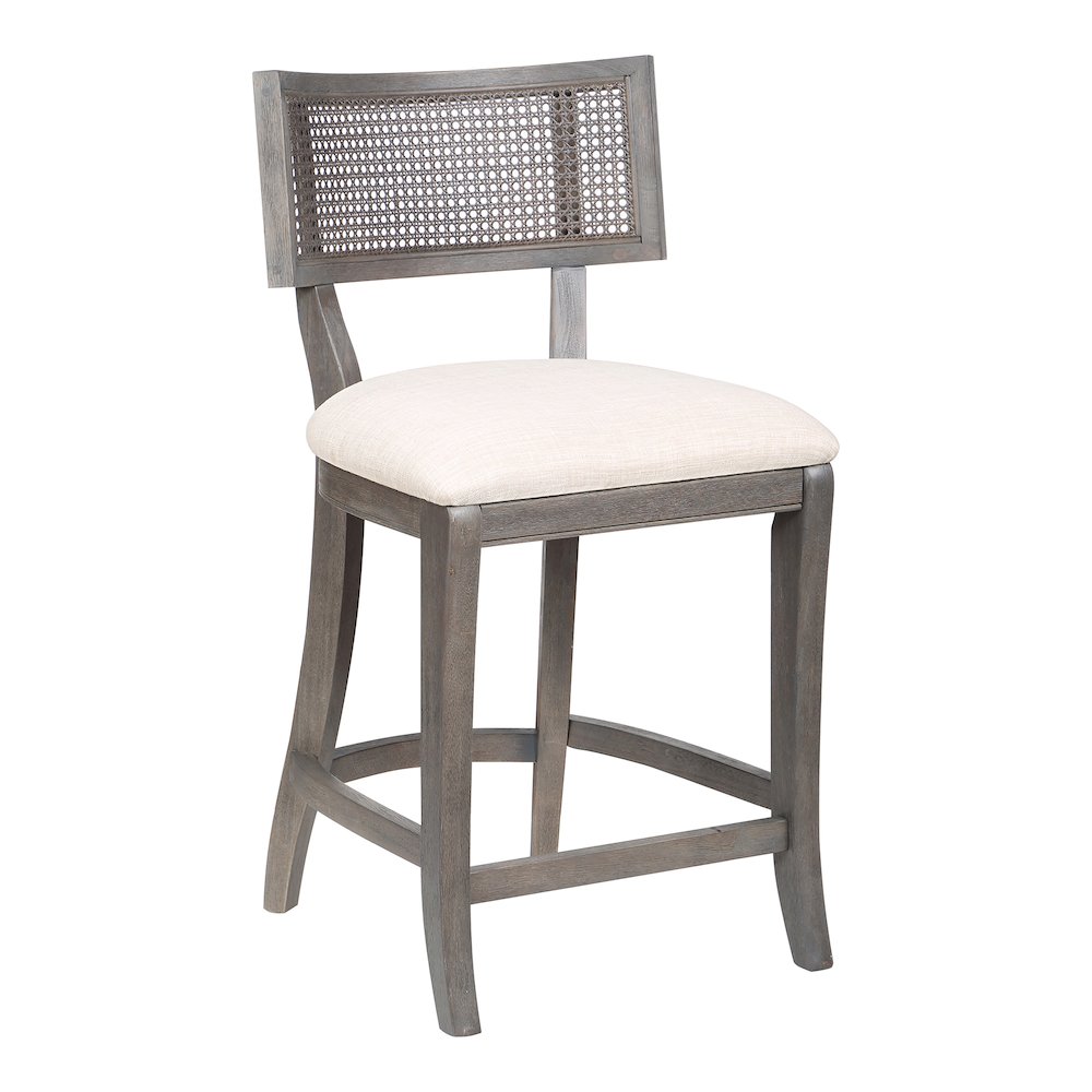 Averill Wood Padded Counter Height Chair in Gray Wash. Picture 2