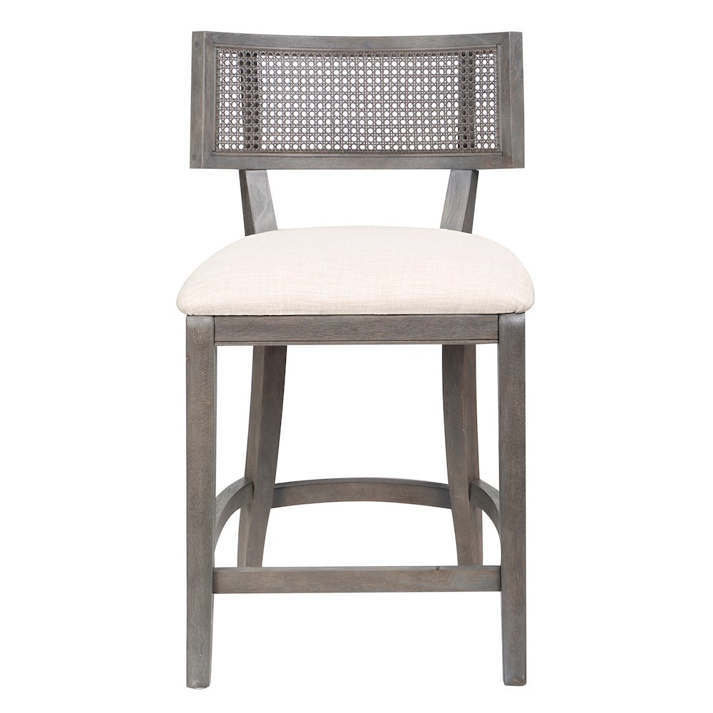 Averill Wood Padded Counter Height Chair in Gray Wash. Picture 1