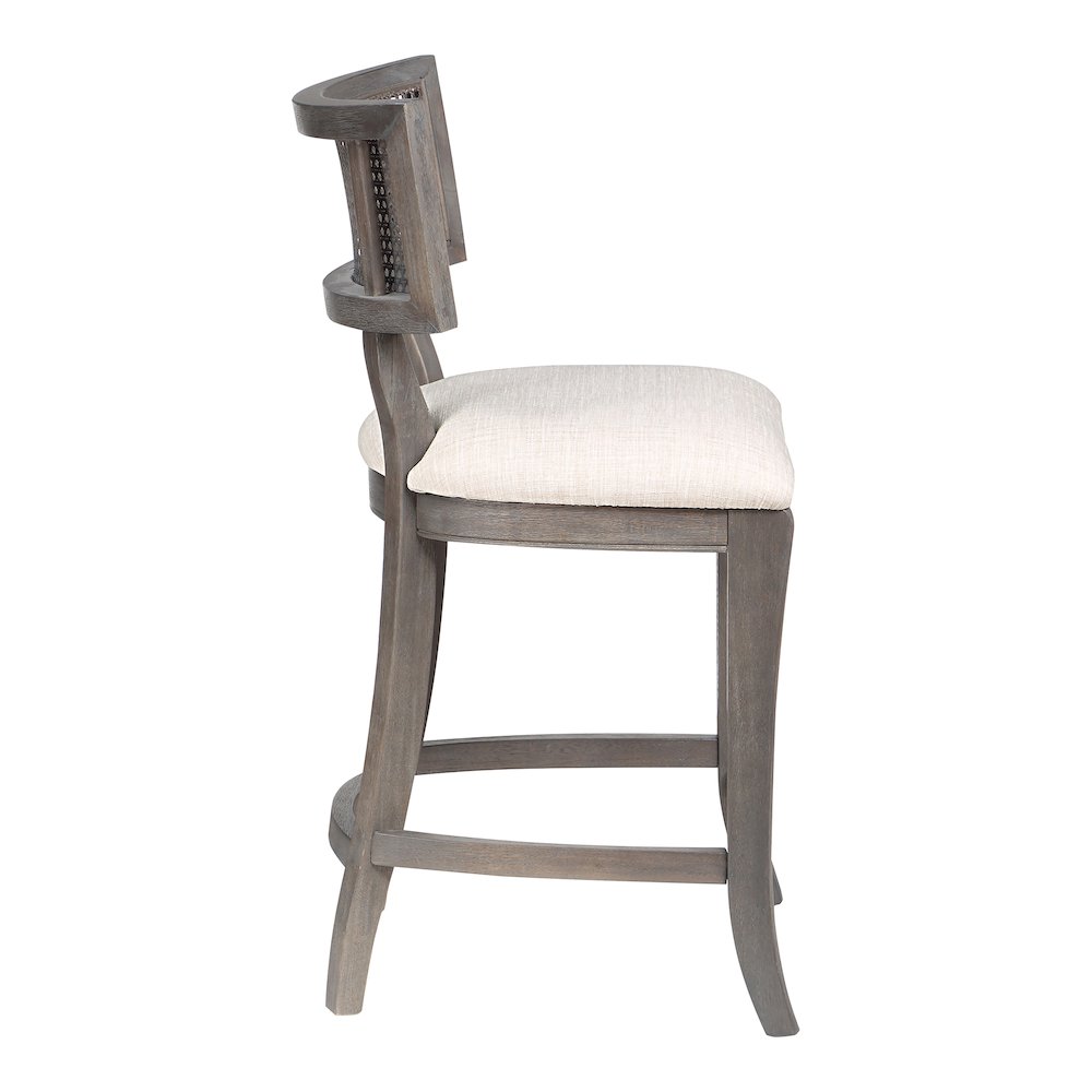 Averill Wood Padded Counter Height Chair in Gray Wash. Picture 3