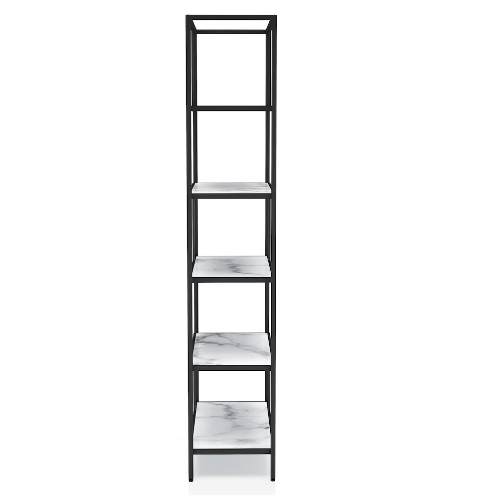 Lakely Metal 5-Shelf Bookcase in Black and White. Picture 2