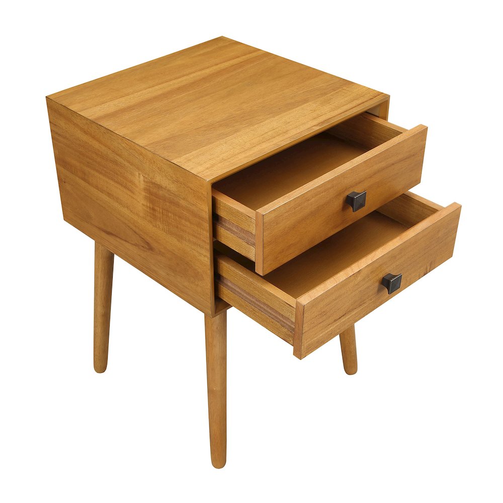 Alto Mid-Century Wood 2-Drawer Side Table. Picture 3
