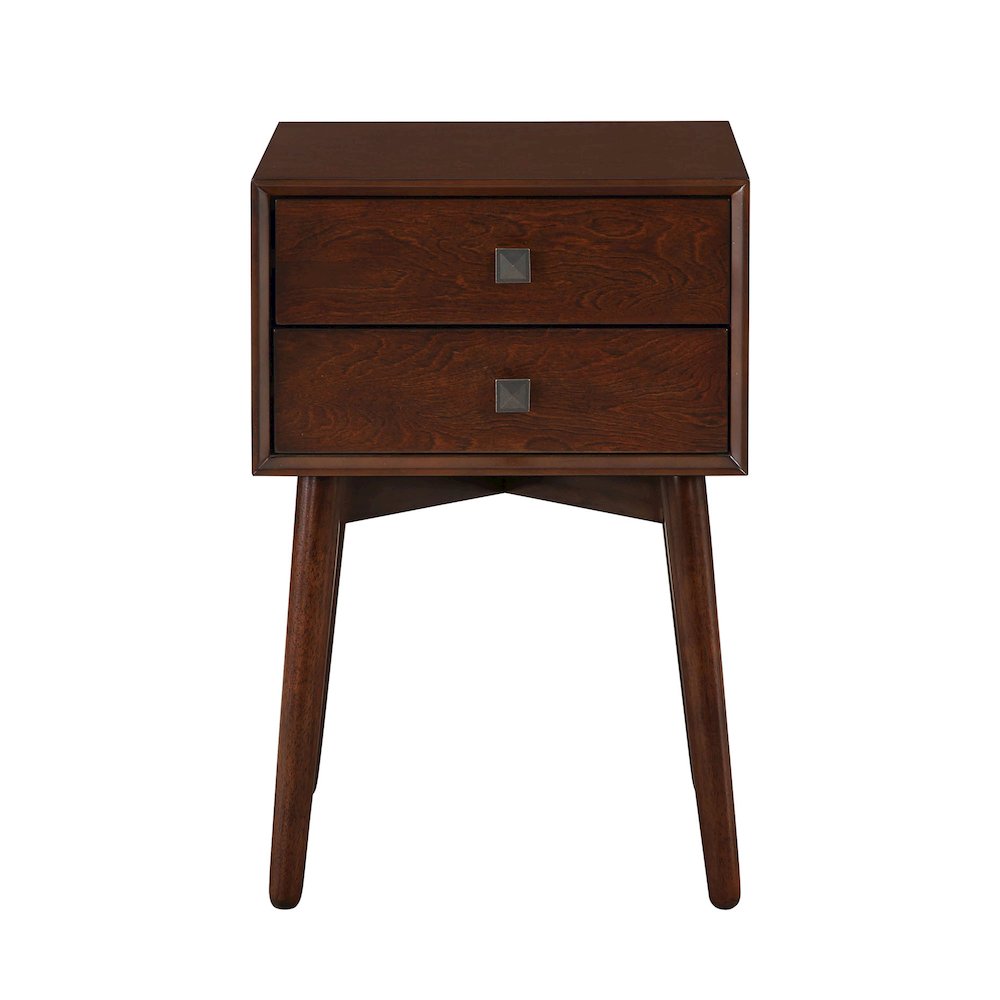 Alto Mid-Century Wood 2-Drawer Side Table. Picture 2
