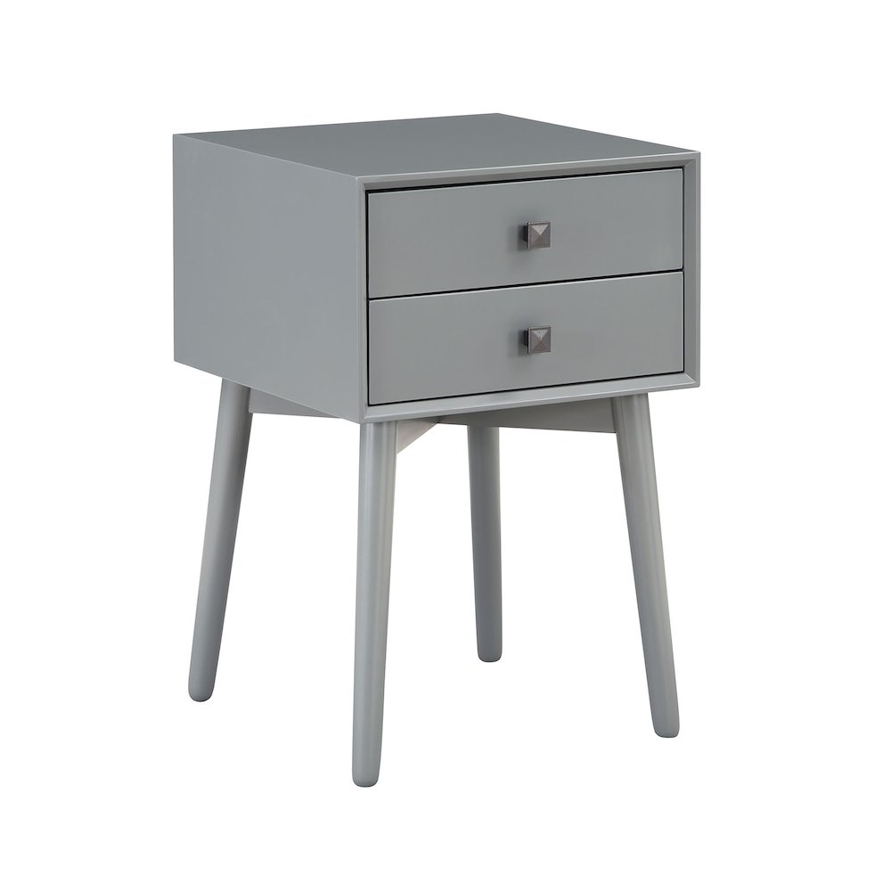 Alto Mid-Century Wood 2-Drawer Side Table. Picture 2