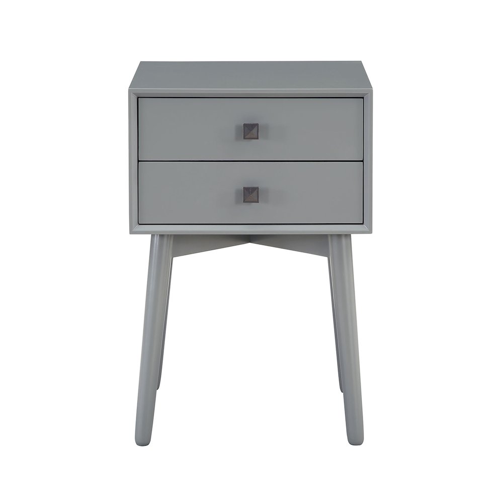 Alto Mid-Century Wood 2-Drawer Side Table. Picture 1