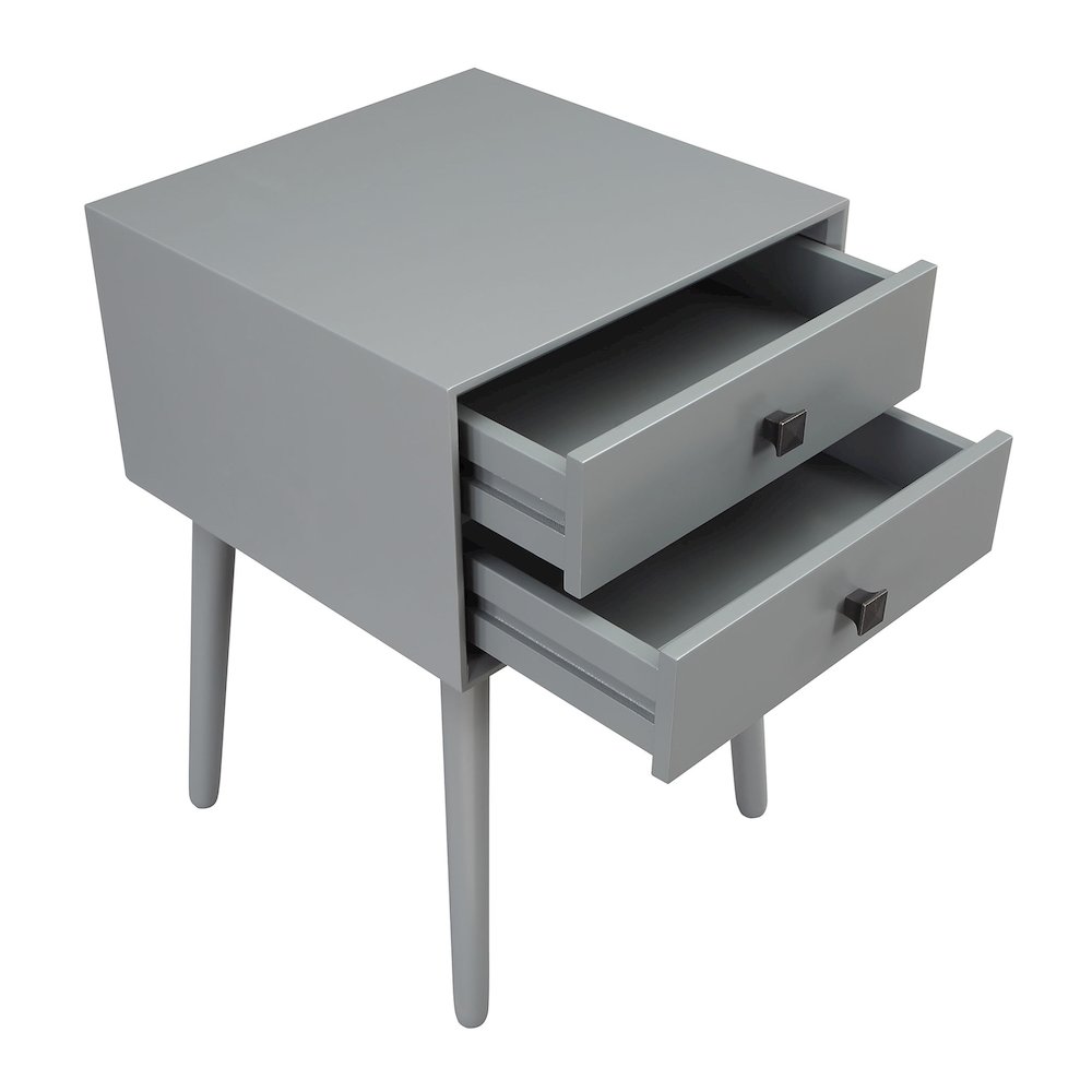 Alto Mid-Century Wood 2-Drawer Side Table. Picture 3
