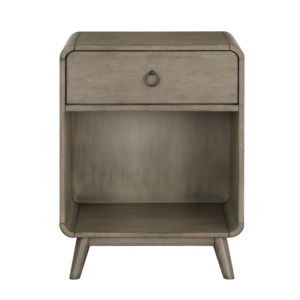 Ocala Mid-Century Wood 1-Drawer Side Table. Picture 2