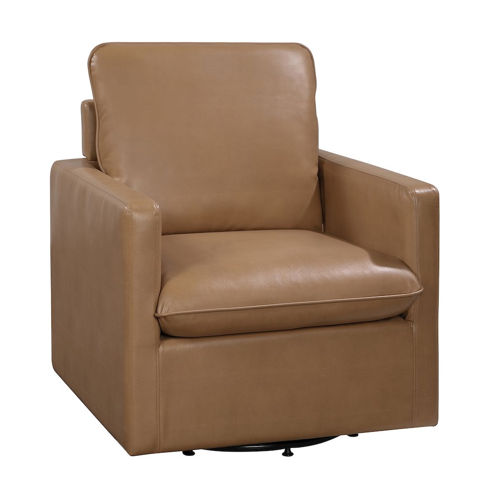 Elm Transitional Faux Leather Swivel Chair. Picture 2