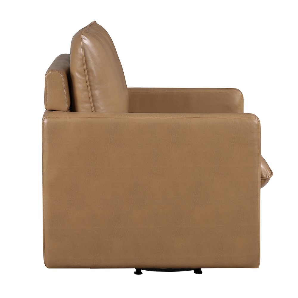 Elm Transitional Faux Leather Swivel Chair. Picture 1