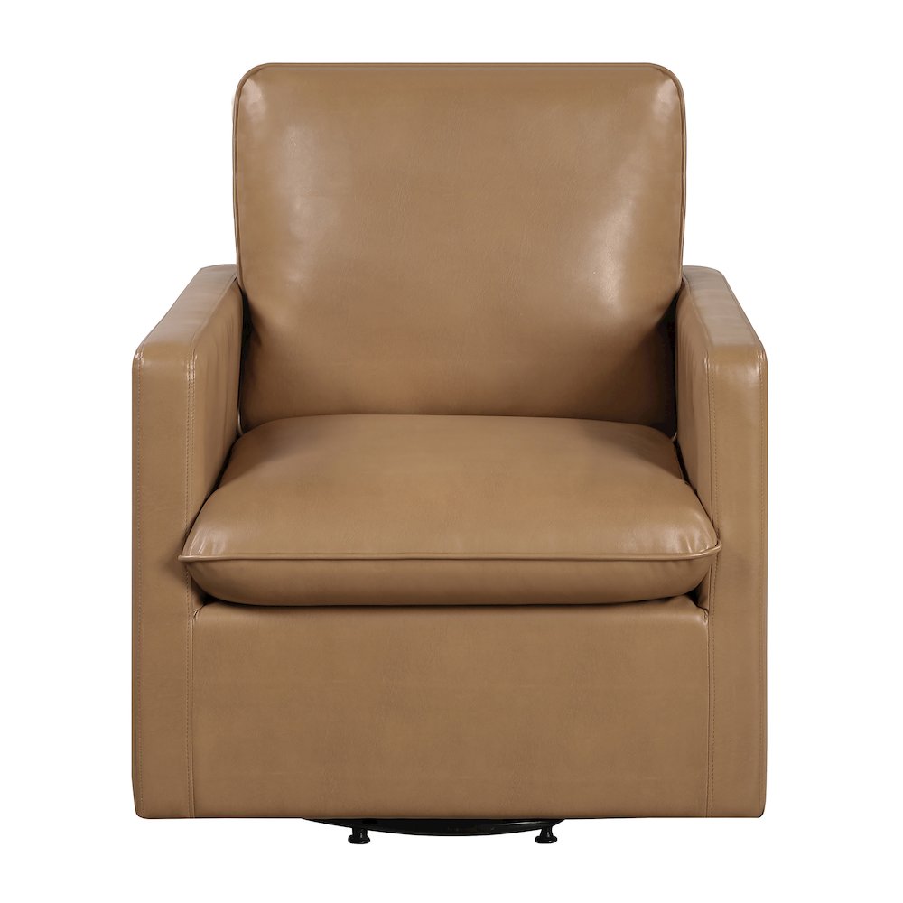 Elm Transitional Faux Leather Swivel Chair. Picture 3
