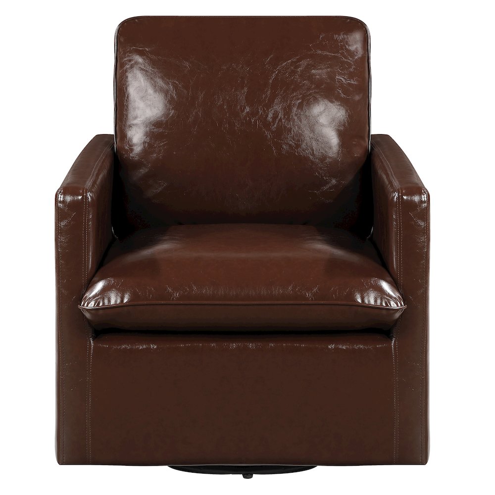 Elm Transitional Faux Leather Swivel Chair. Picture 2