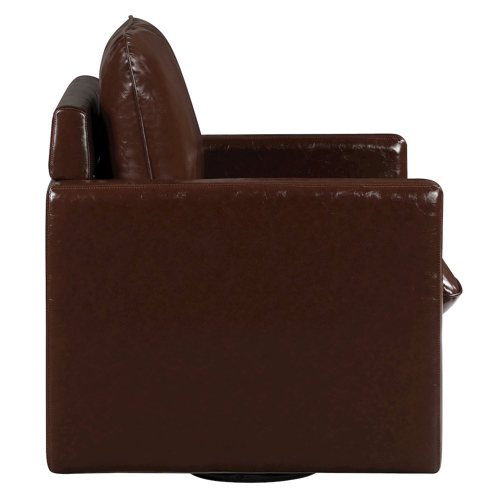Elm Transitional Faux Leather Swivel Chair. Picture 3