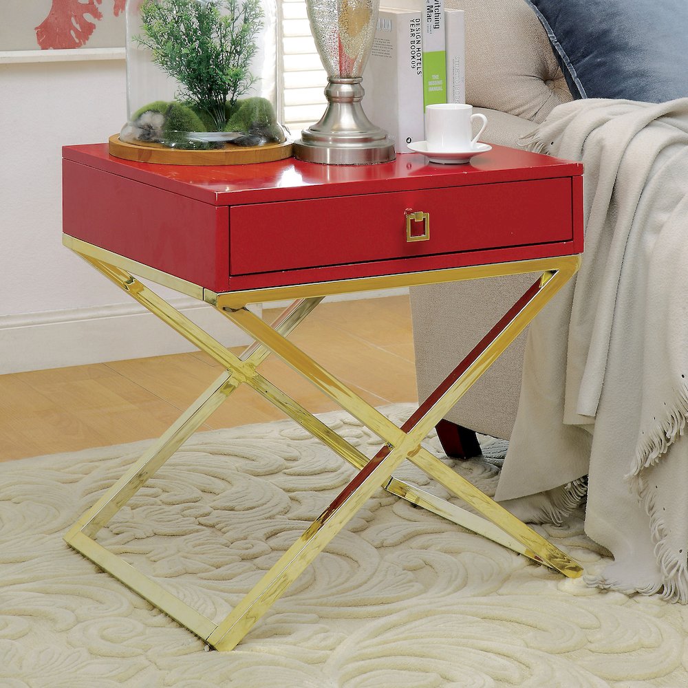 Ira Contemporary Wood 1-Drawer End Table. Picture 2