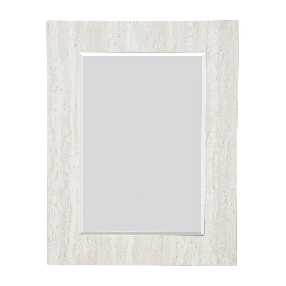 Thayer Wood Rectangular Beveled Wall Mirror in White. Picture 2