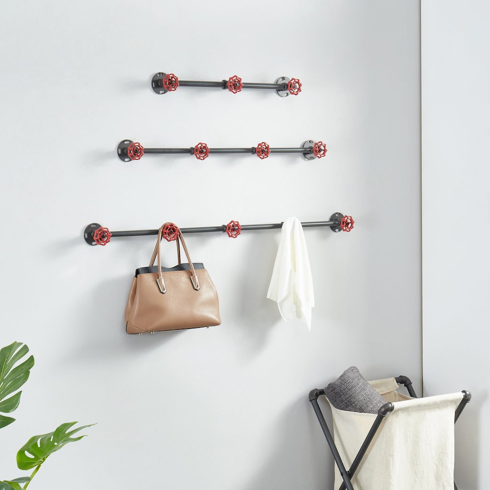 Margon Industrial Metal Coat Rack in Sand Black. Picture 4