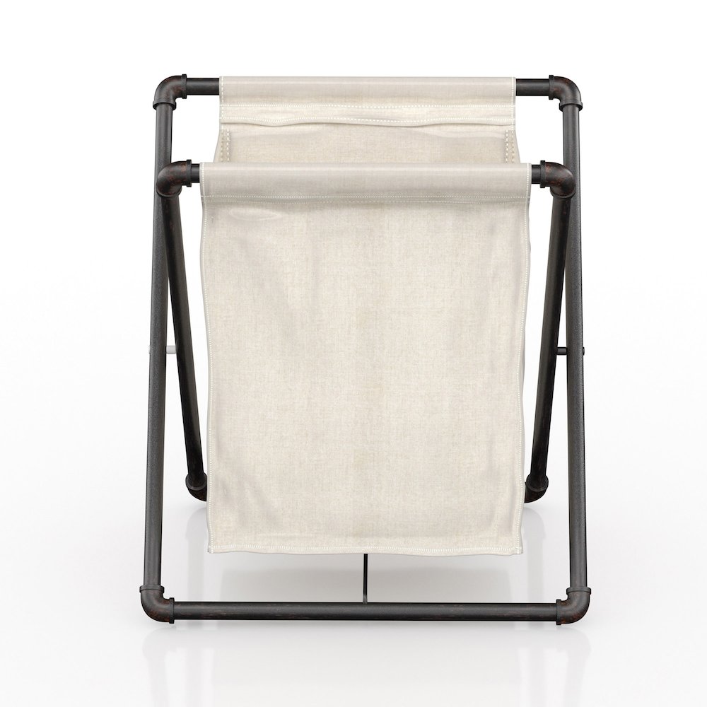Hargris Fabric and Metal Laundry Hamper in Sand Black. Picture 1