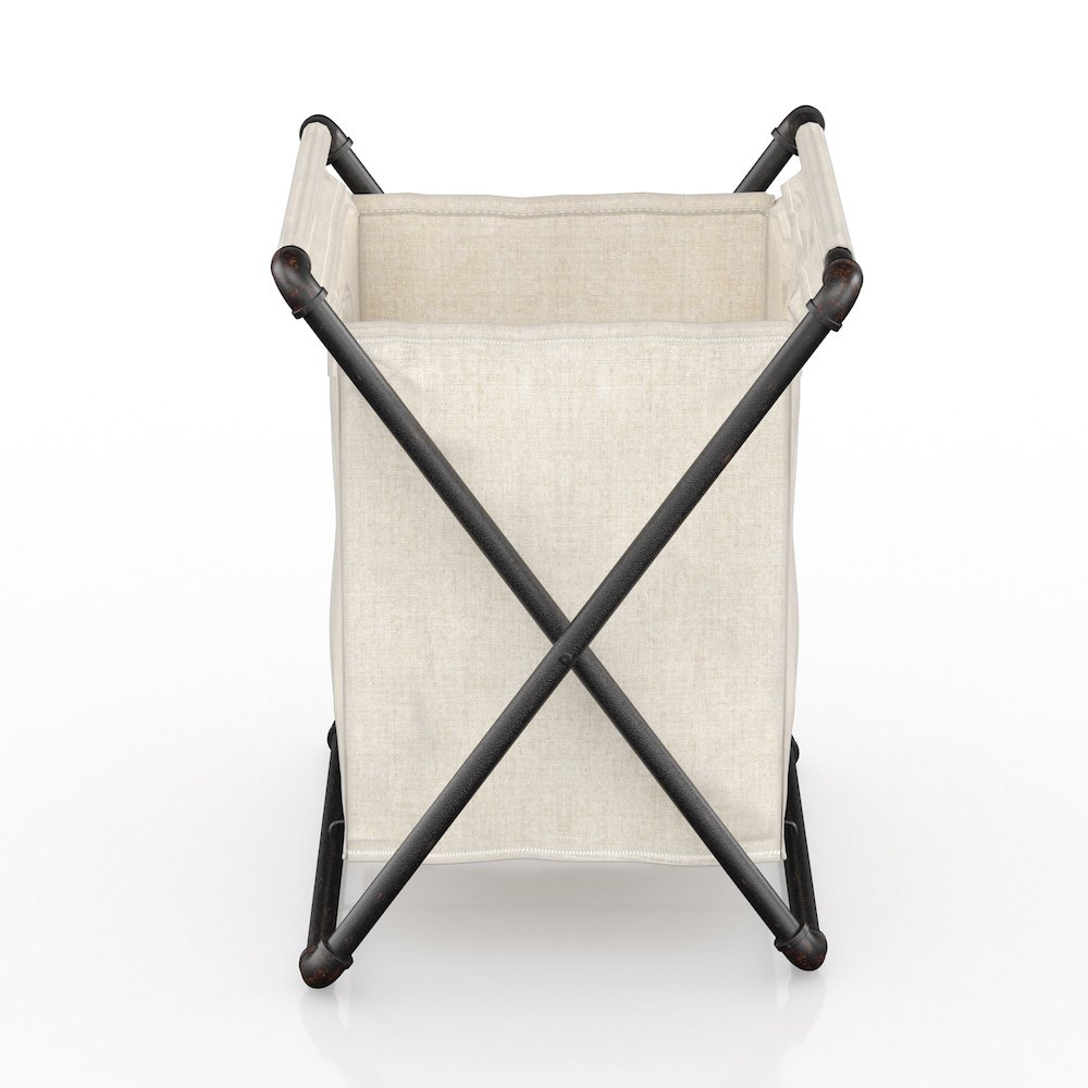 Hargris Fabric and Metal Laundry Hamper in Sand Black. Picture 3