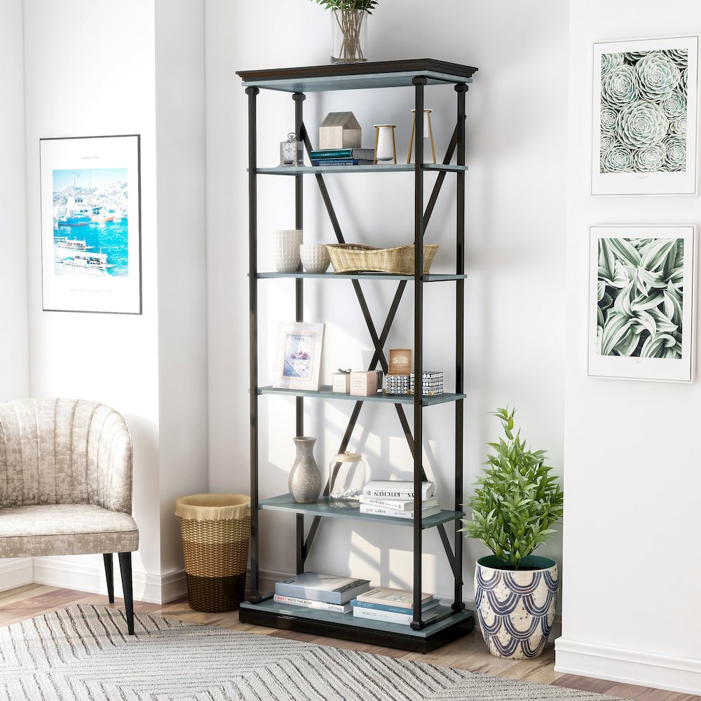 Toggin Industrial Metal 33-Inch Bookcase. Picture 4