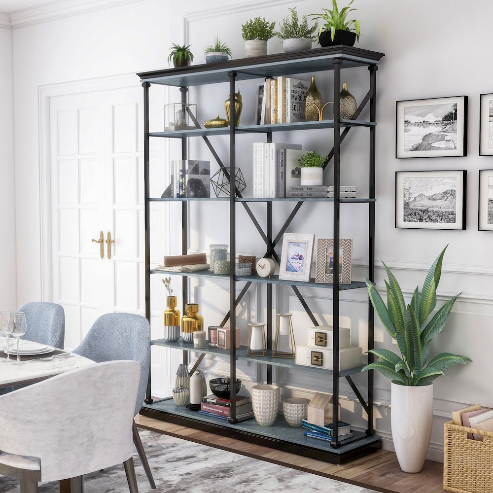 Toggin Industrial Metal 58-Inch Bookcase. Picture 4