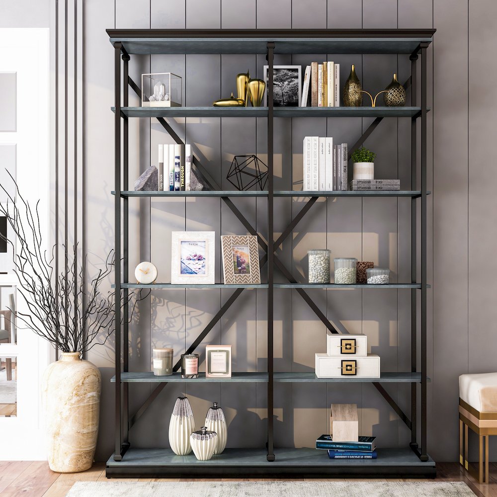 Toggin Industrial Metal 58-Inch Bookcase. Picture 5