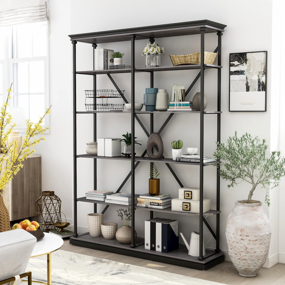 Toggin Industrial Metal 58-Inch Bookcase. Picture 4