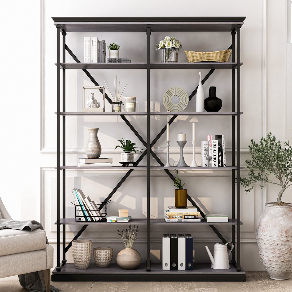 Toggin Industrial Metal 58-Inch Bookcase. Picture 5