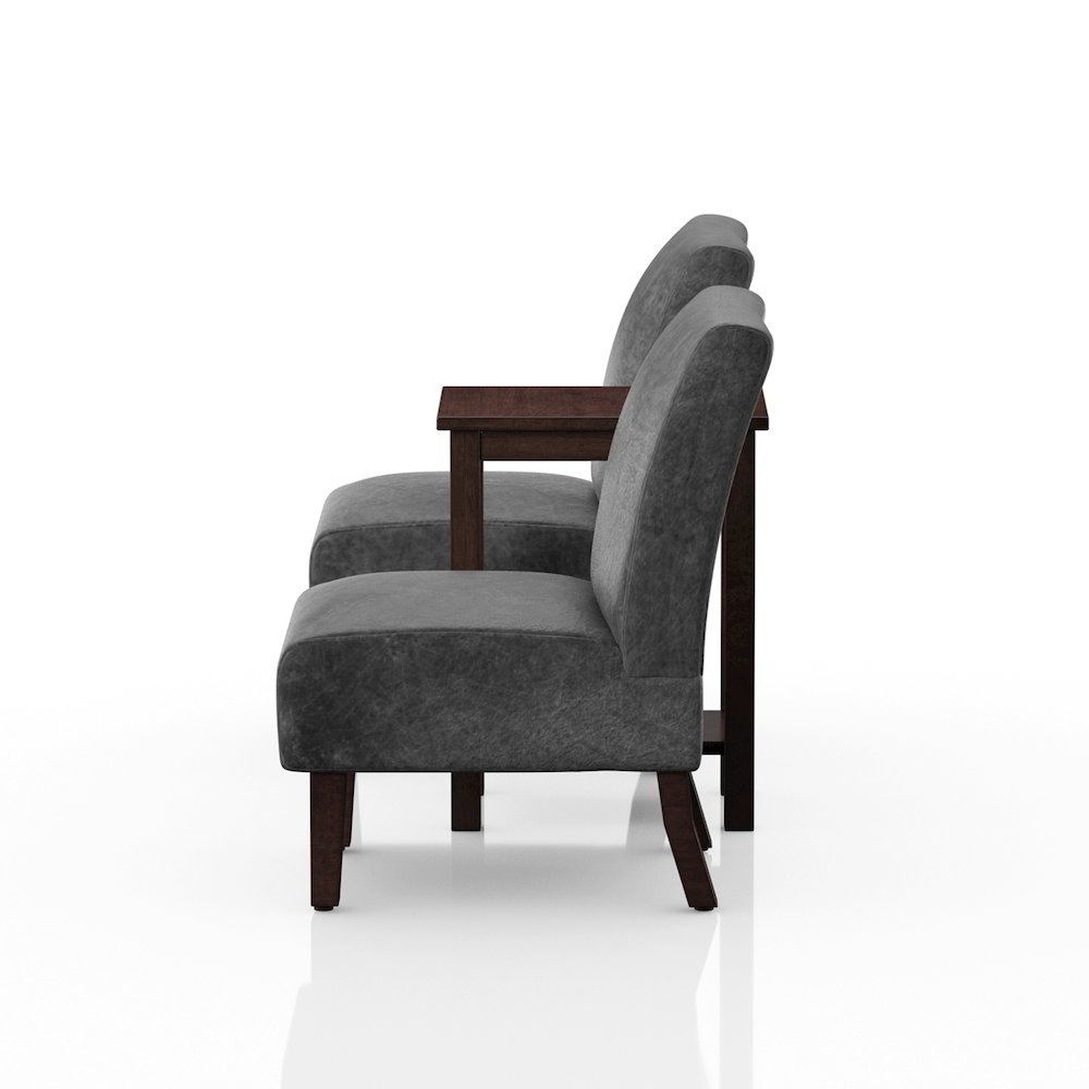 Drydan 3-Piece Wood Accent Table and Chair Set in Gray. Picture 3