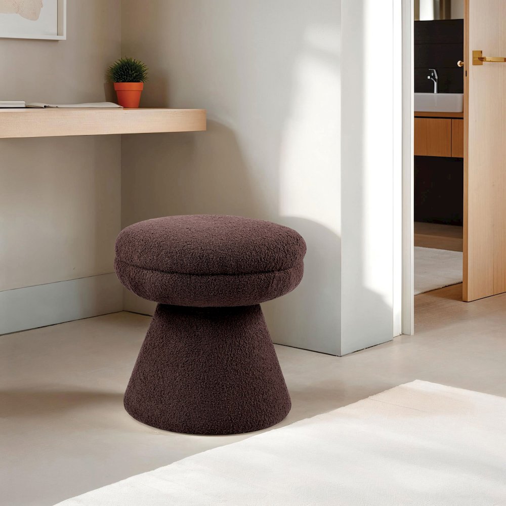 Thia Modern 17.5" Upholstered Mushroom-Shape Design Ottoman. Picture 3