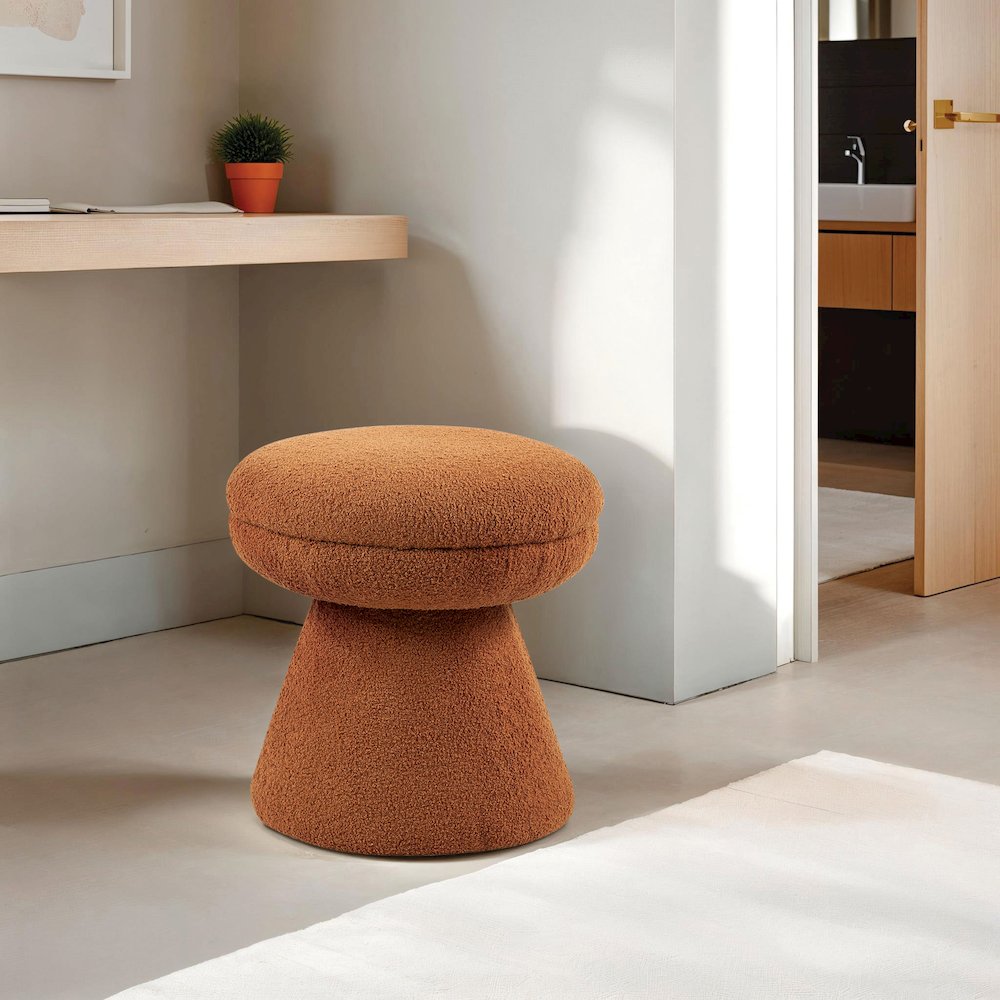 Thia Modern 17.5" Upholstered Mushroom-Shape Design Ottoman. Picture 3