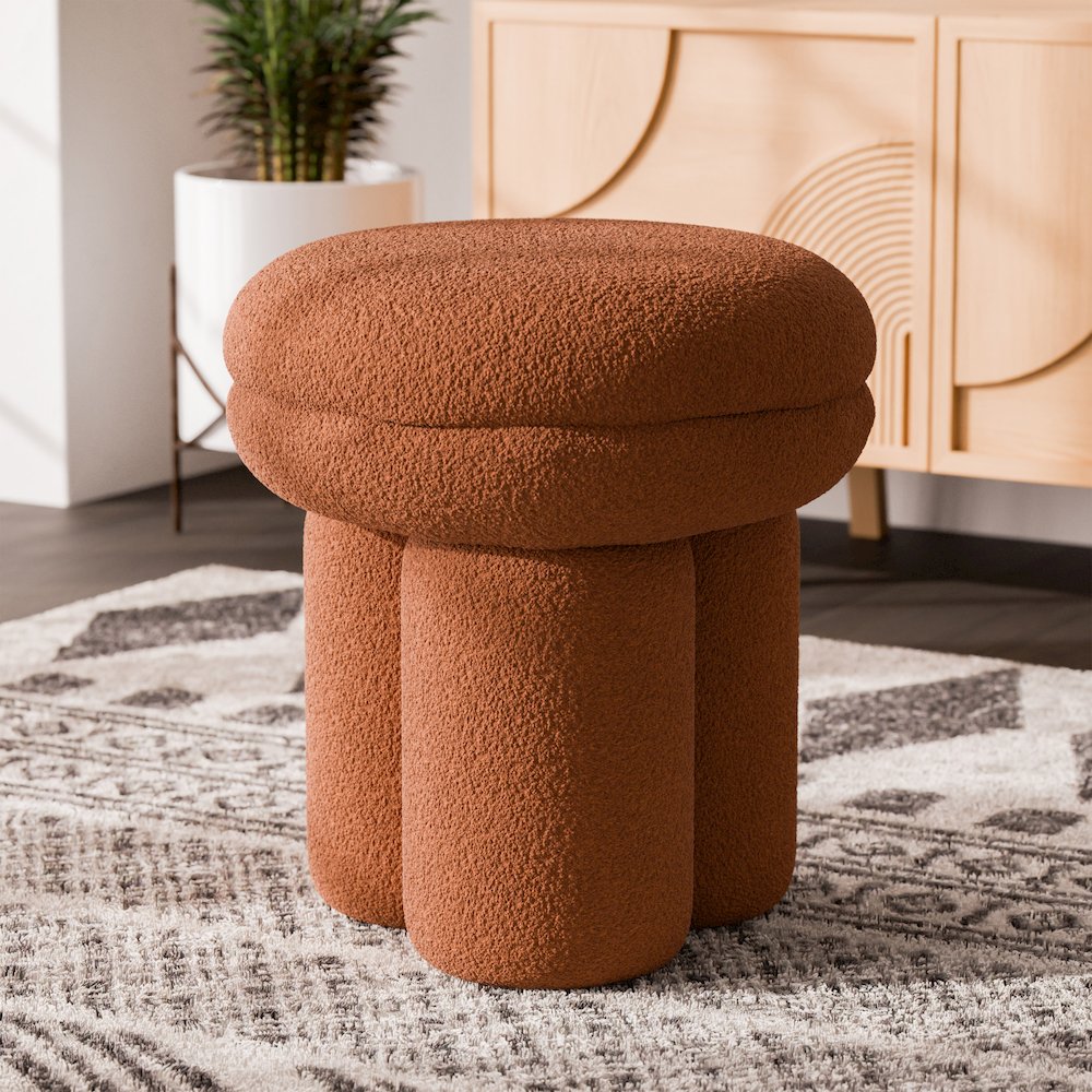 Thia I Modern Upholstered Mushroom-Shape Design Ottoman. Picture 4