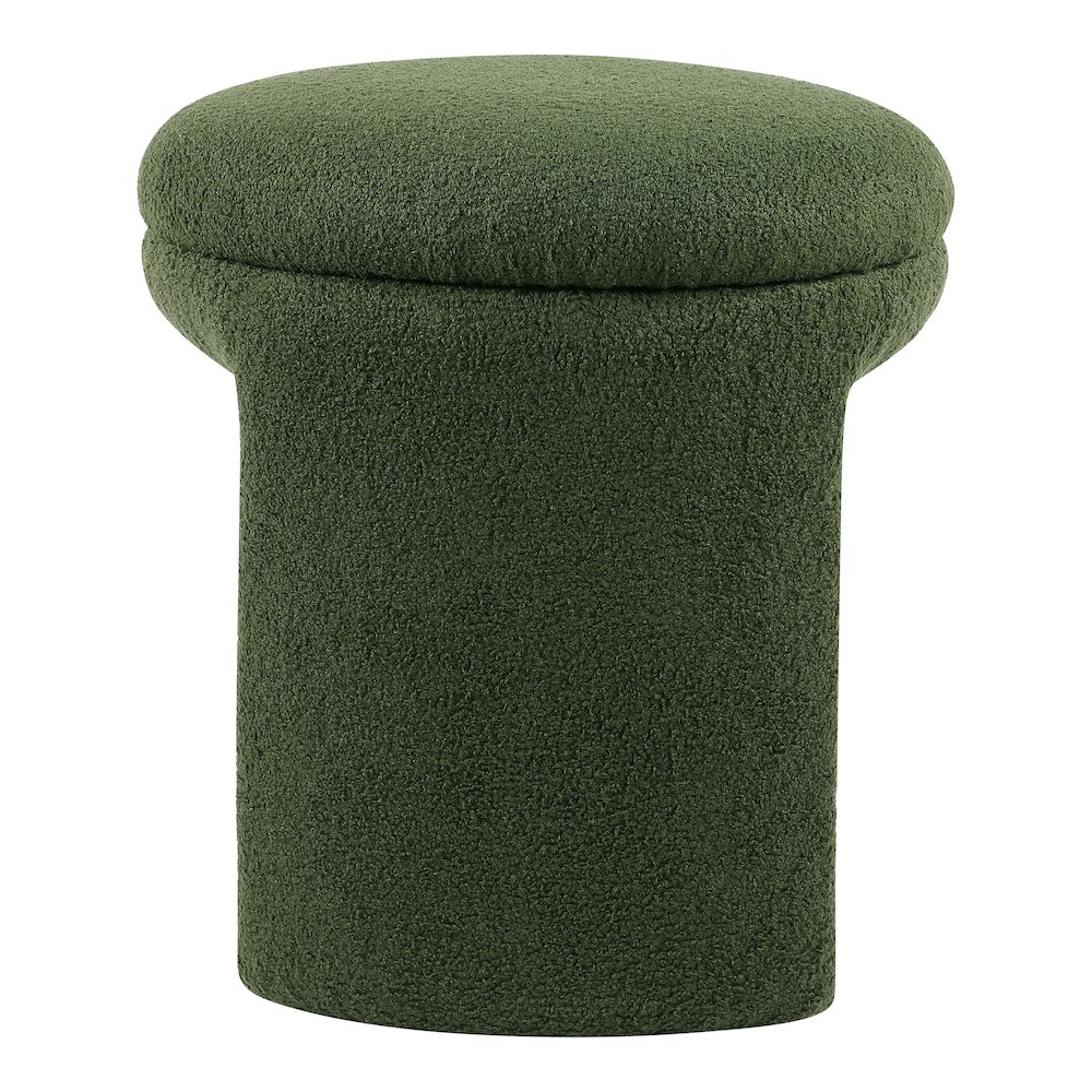 Thia Modern 18" Upholstered U-Shaped Ottoman, Green. Picture 3