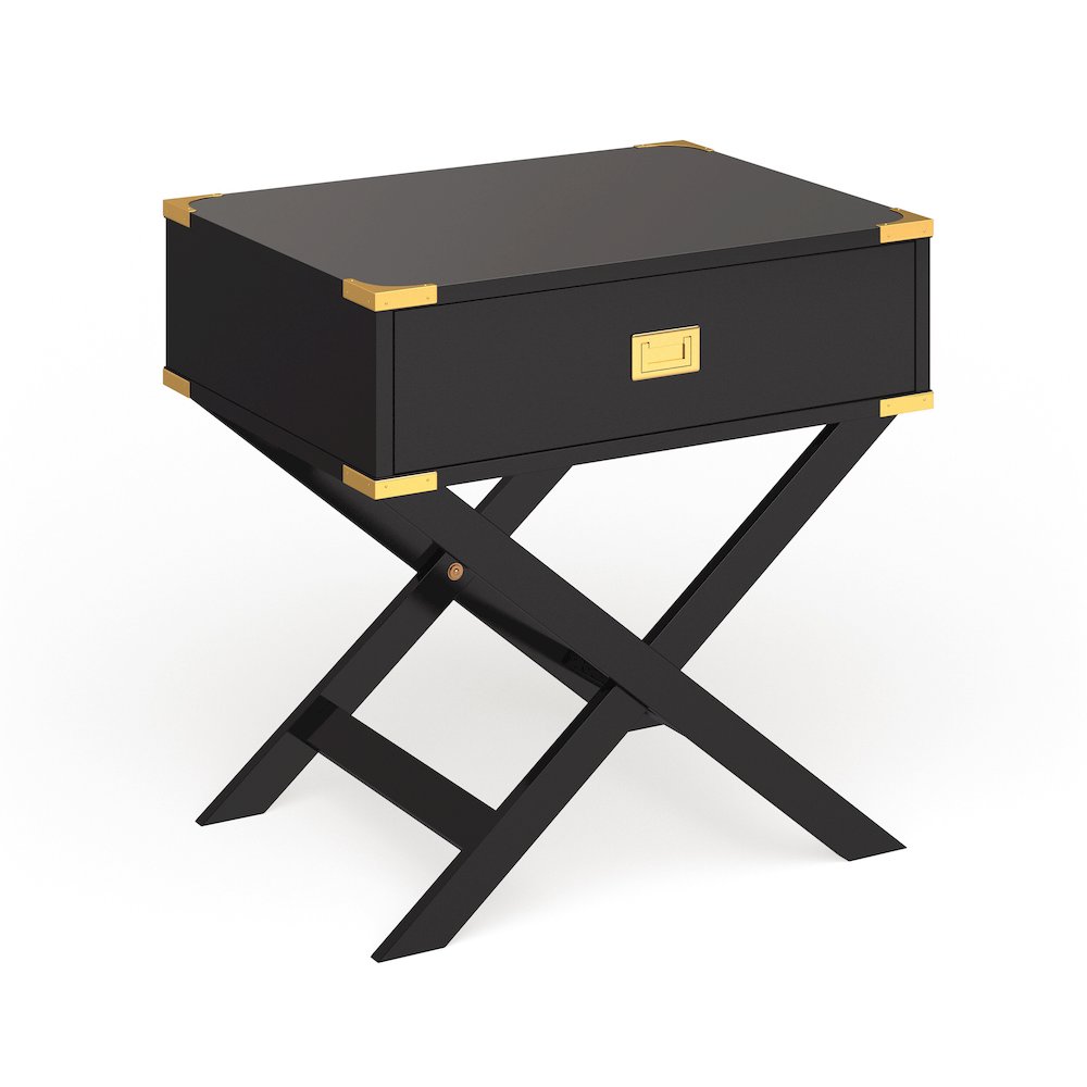 Nenol Contemporary Wood X-Shape Legs End Table. Picture 1